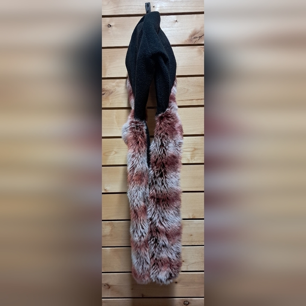 Faux Fur Hooded Scarf - Multicolor - Picture 5 of 6